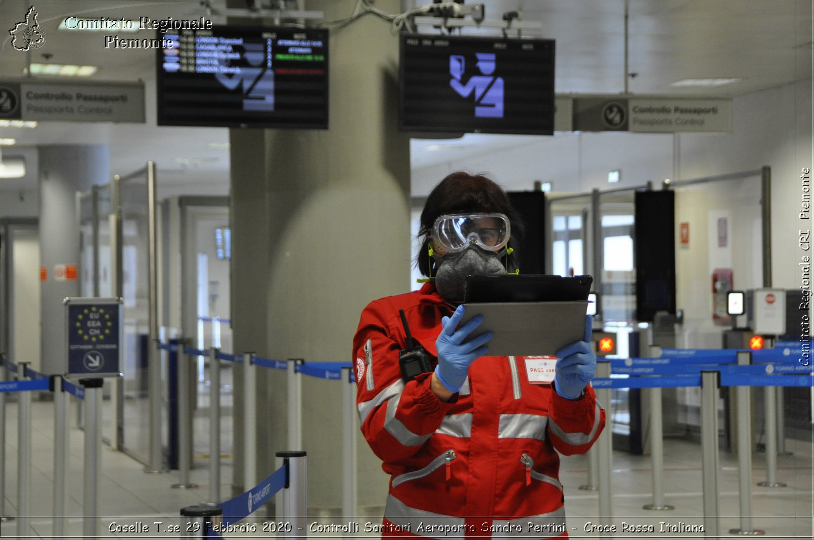 Caselle T.se 29 Febbraio 2020 - Controlli Sanitari Aeroporto Sandro Pertini - Croce Rossa Italiana