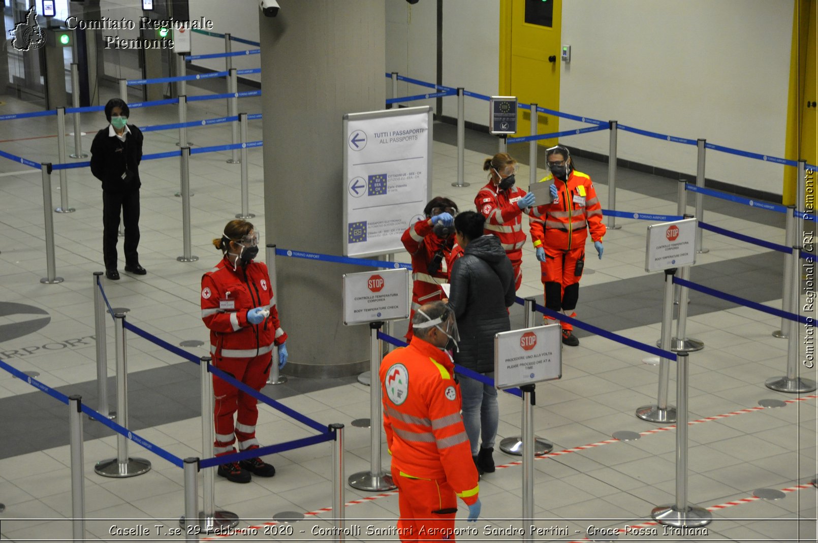 Caselle T.se 29 Febbraio 2020 - Controlli Sanitari Aeroporto Sandro Pertini - Croce Rossa Italiana