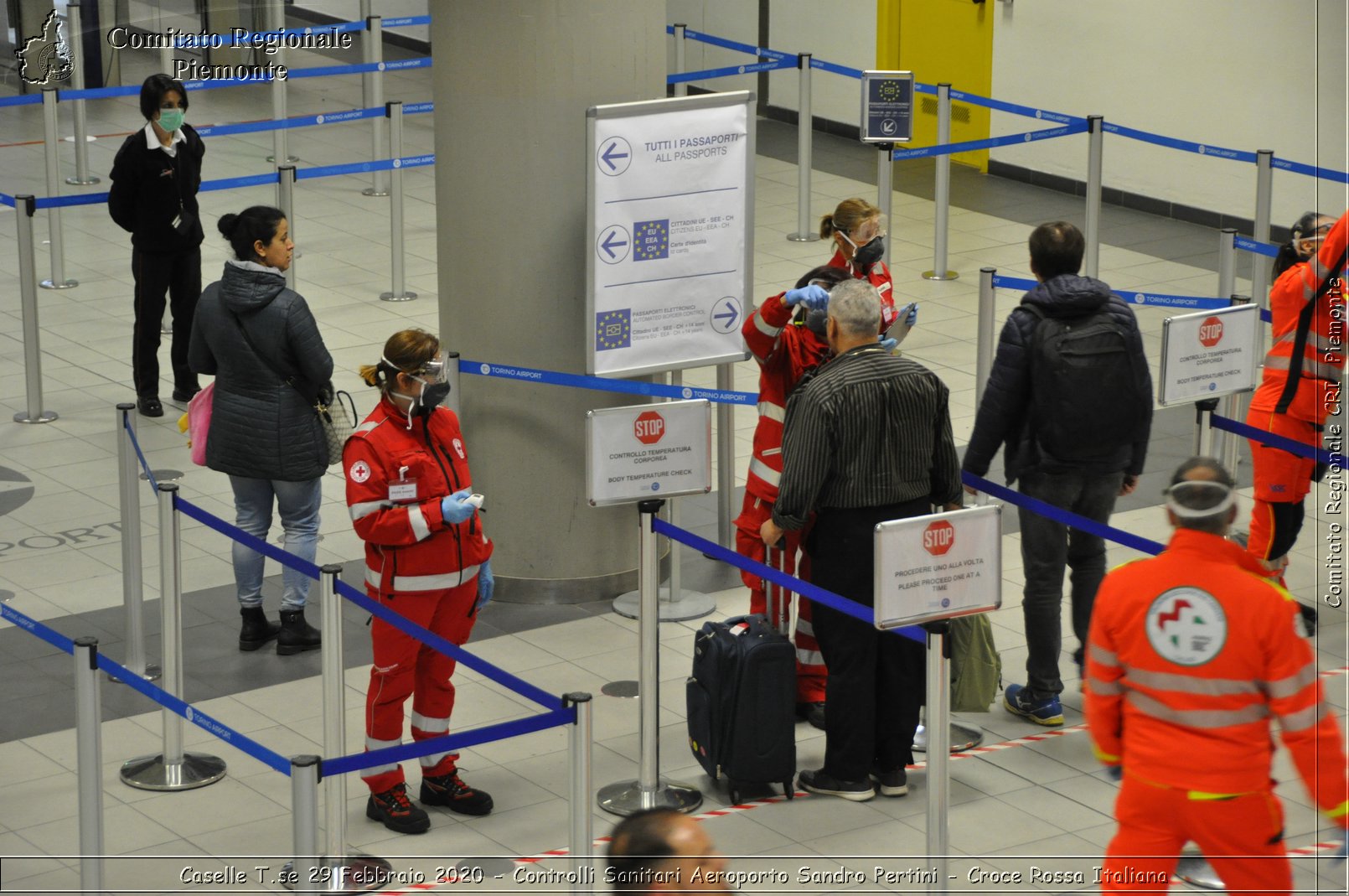 Caselle T.se 29 Febbraio 2020 - Controlli Sanitari Aeroporto Sandro Pertini - Croce Rossa Italiana