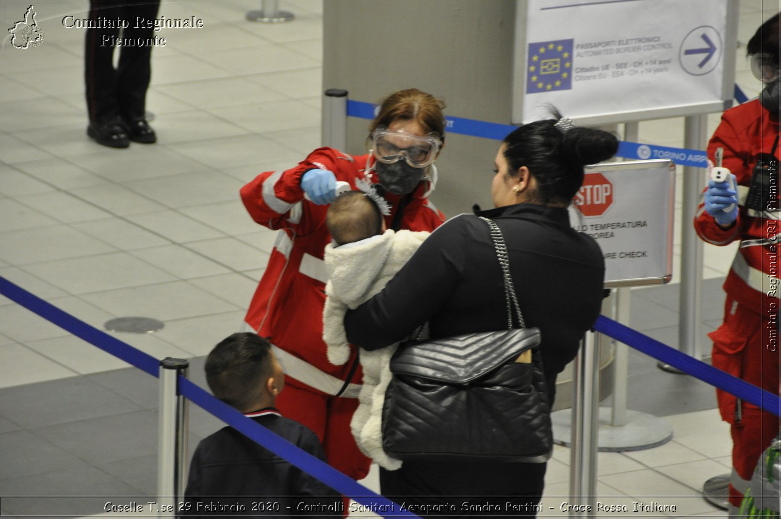 Caselle T.se 29 Febbraio 2020 - Controlli Sanitari Aeroporto Sandro Pertini - Croce Rossa Italiana