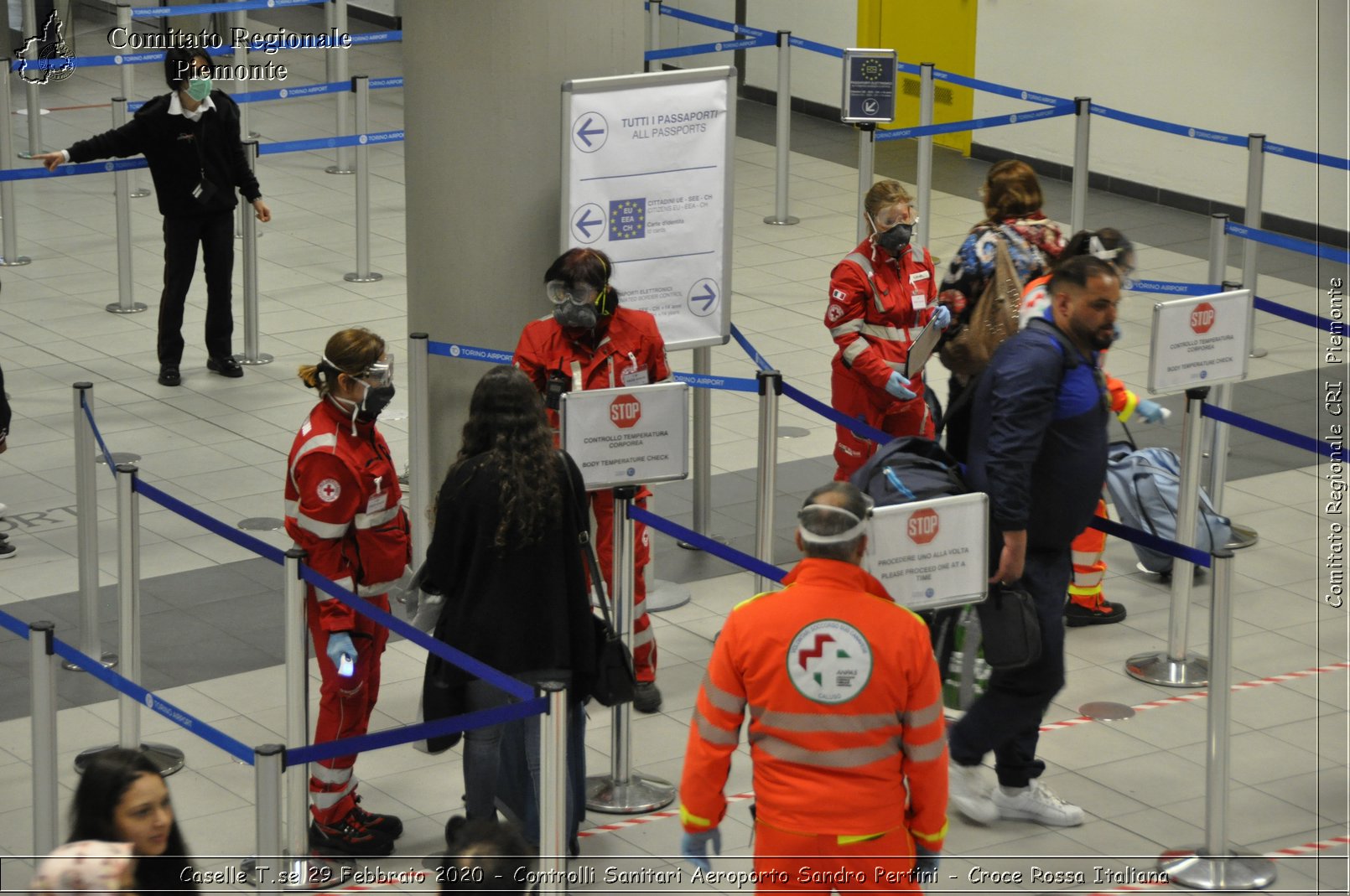 Caselle T.se 29 Febbraio 2020 - Controlli Sanitari Aeroporto Sandro Pertini - Croce Rossa Italiana