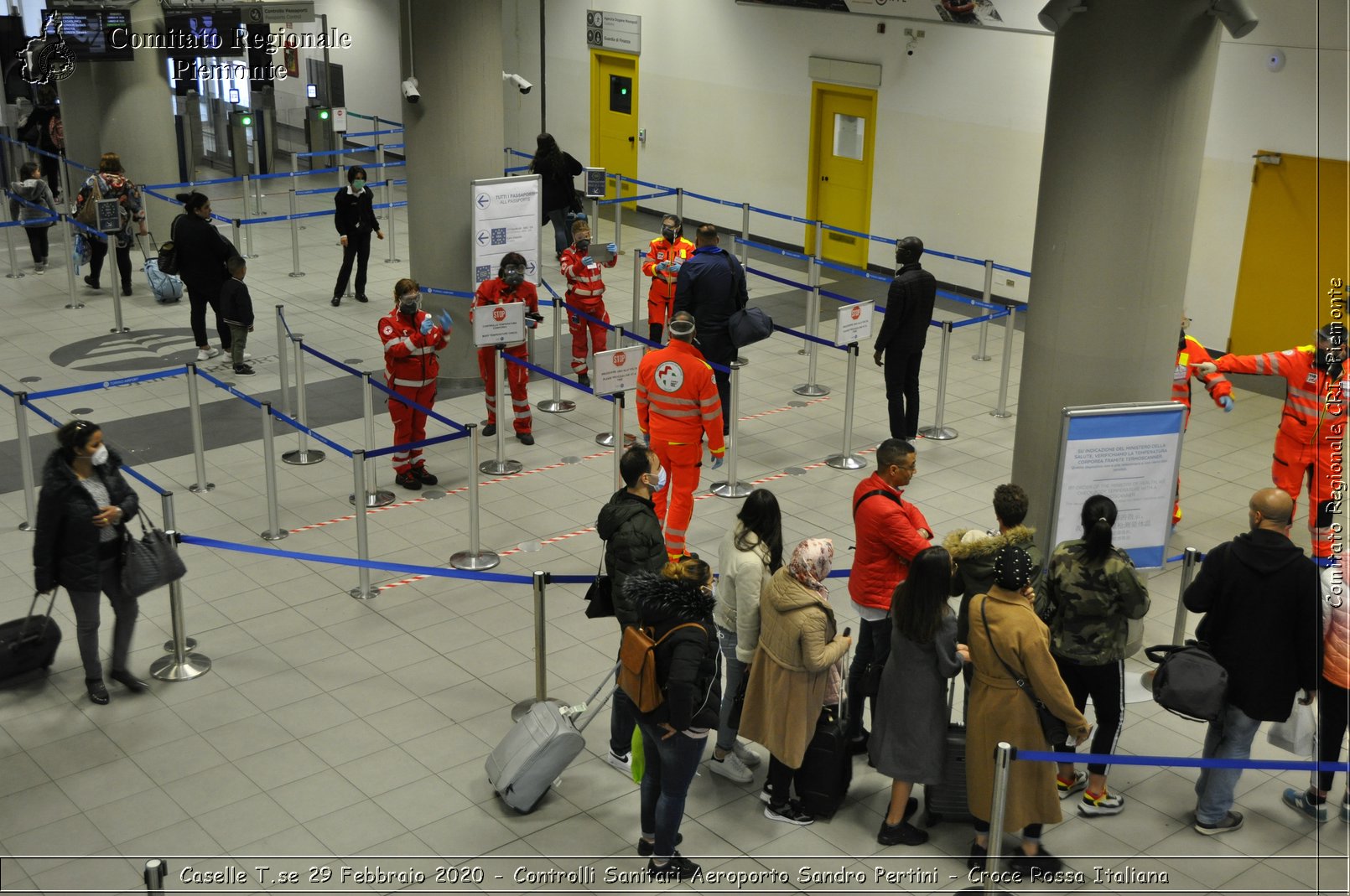 Caselle T.se 29 Febbraio 2020 - Controlli Sanitari Aeroporto Sandro Pertini - Croce Rossa Italiana