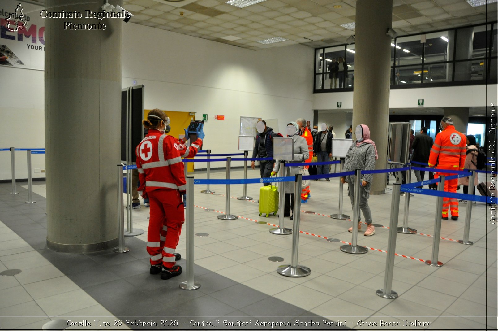 Caselle T.se 29 Febbraio 2020 - Controlli Sanitari Aeroporto Sandro Pertini - Croce Rossa Italiana