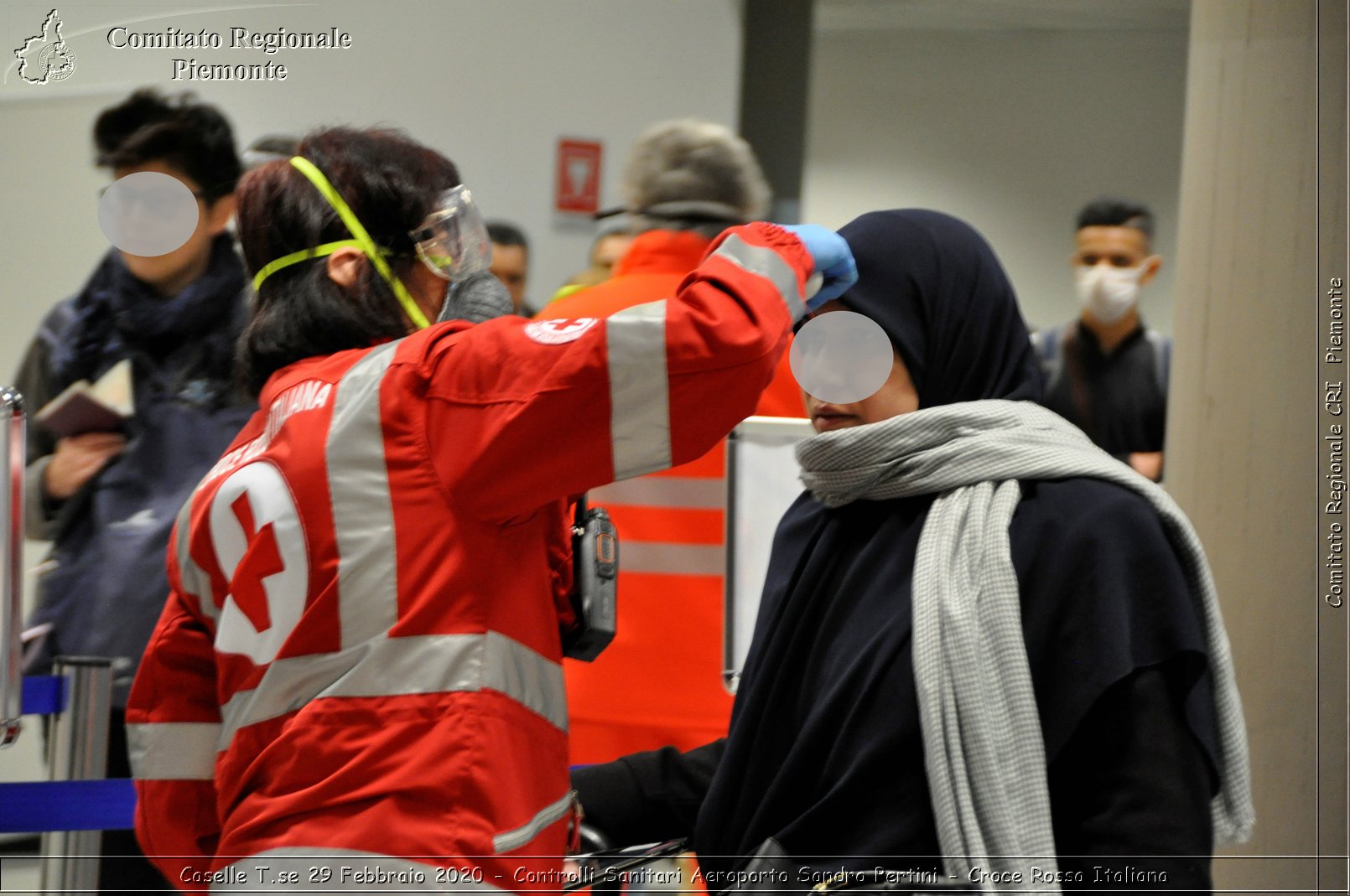 Caselle T.se 29 Febbraio 2020 - Controlli Sanitari Aeroporto Sandro Pertini - Croce Rossa Italiana