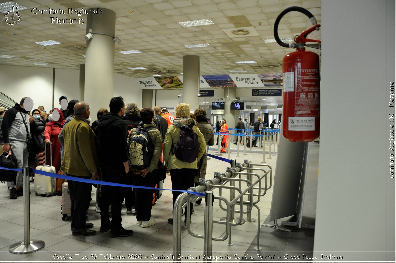 Caselle T.se 29 Febbraio 2020 - Controlli Sanitari Aeroporto Sandro Pertini - Croce Rossa Italiana