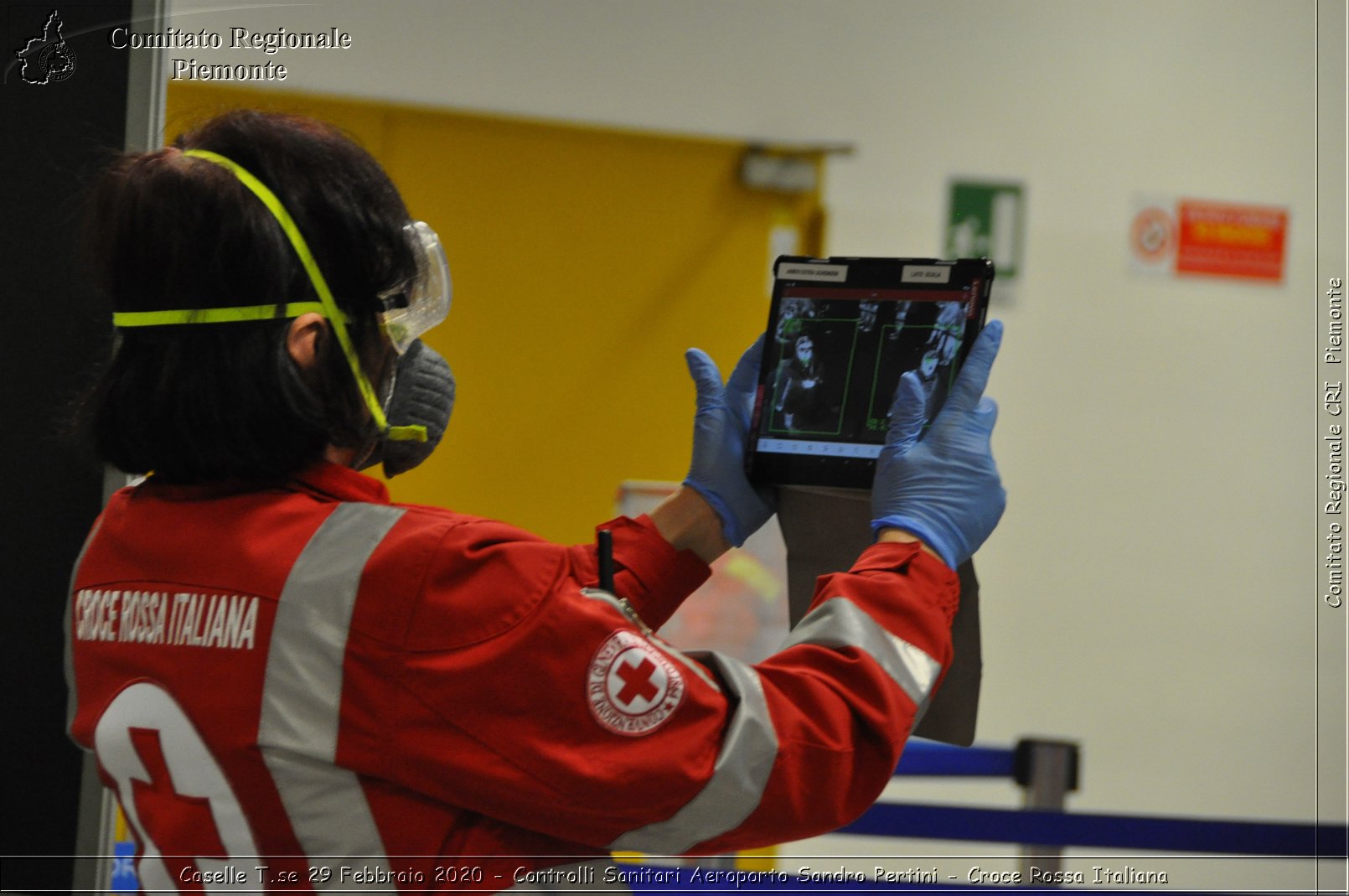 Caselle T.se 29 Febbraio 2020 - Controlli Sanitari Aeroporto Sandro Pertini - Croce Rossa Italiana