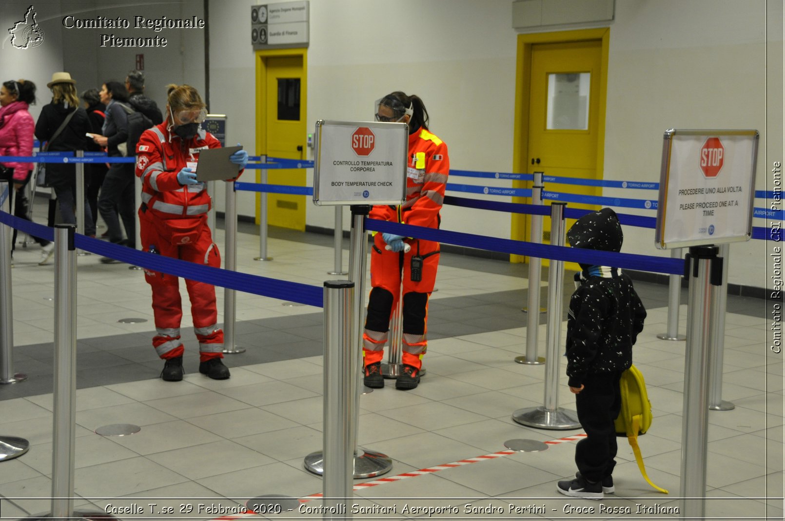 Caselle T.se 29 Febbraio 2020 - Controlli Sanitari Aeroporto Sandro Pertini - Croce Rossa Italiana