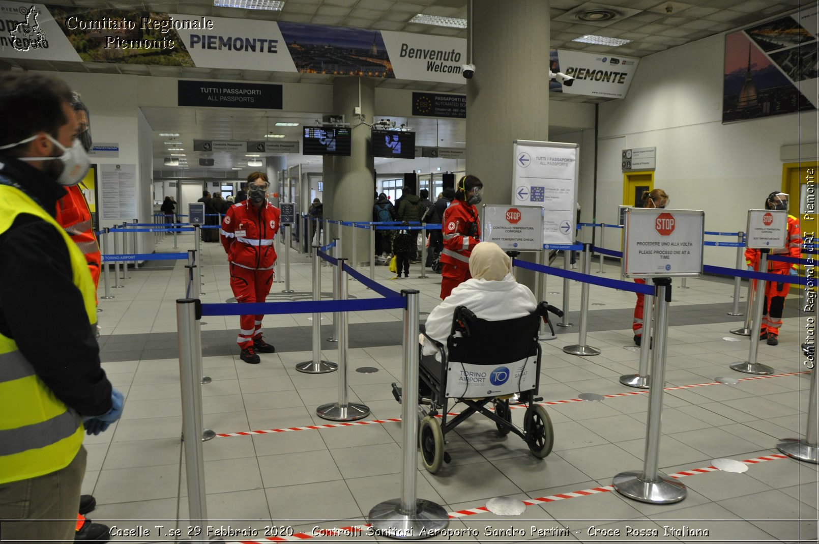 Caselle T.se 29 Febbraio 2020 - Controlli Sanitari Aeroporto Sandro Pertini - Croce Rossa Italiana