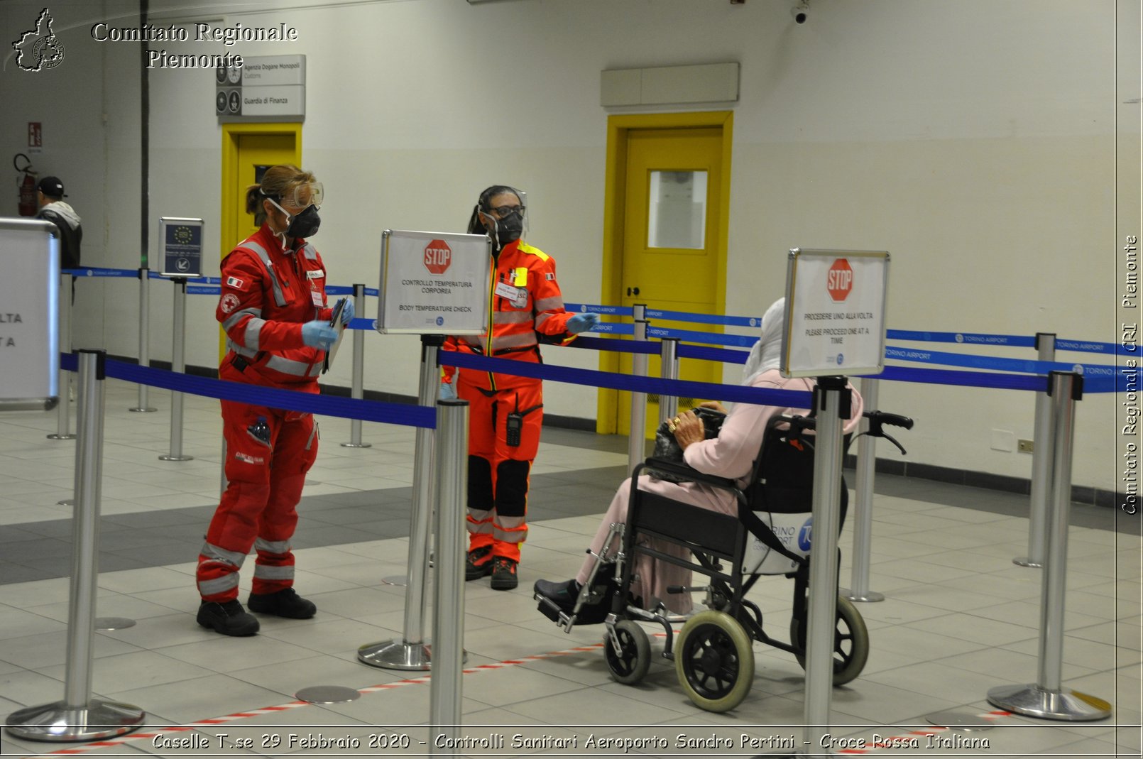 Caselle T.se 29 Febbraio 2020 - Controlli Sanitari Aeroporto Sandro Pertini - Croce Rossa Italiana