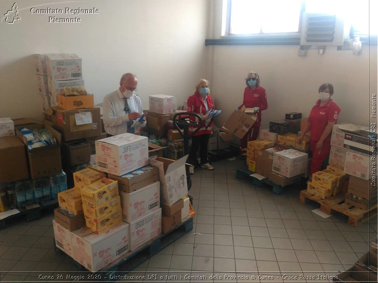 Cuneo 26 Maggio 2020 - Distribuzione DPI a tutti i Comitati della Provincia di Cuneo - Croce Rossa Italiana