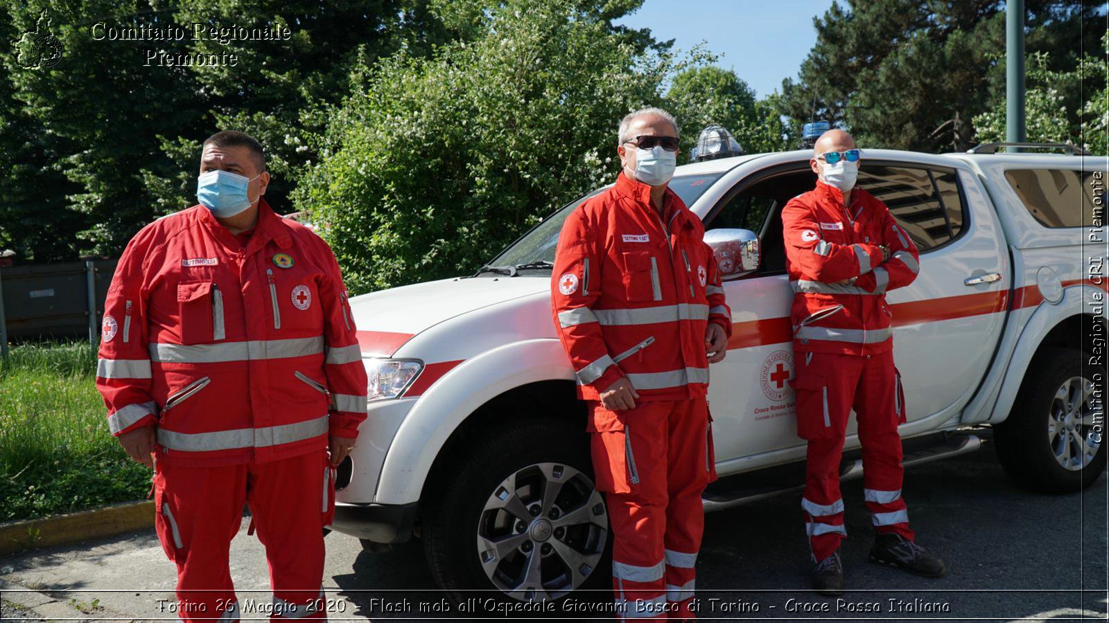 Torino 26 Maggio 2020 - Flash mob all'Ospedale Giovanni Bosco di Torino - Croce Rossa Italiana