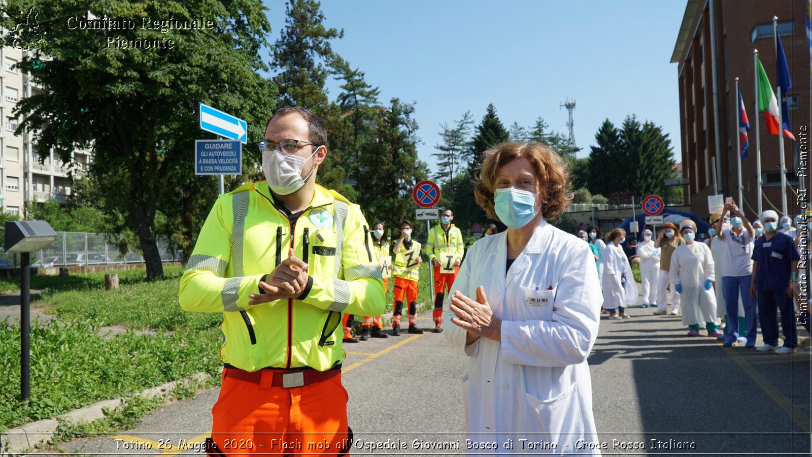 Torino 26 Maggio 2020 - Flash mob all'Ospedale Giovanni Bosco di Torino - Croce Rossa Italiana