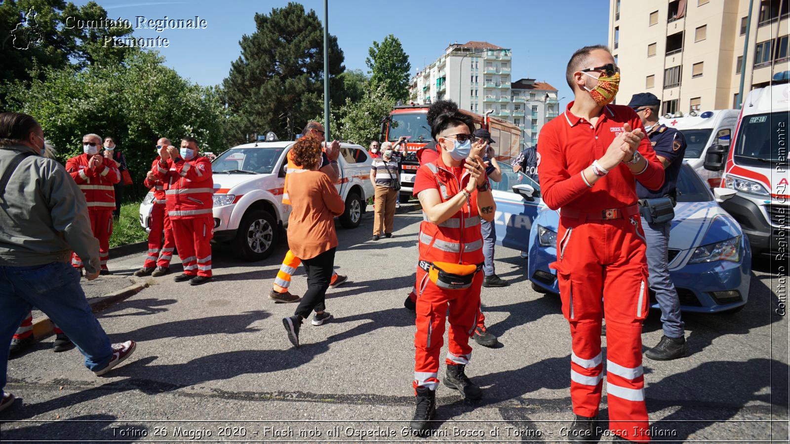 Torino 26 Maggio 2020 - Flash mob all'Ospedale Giovanni Bosco di Torino - Croce Rossa Italiana