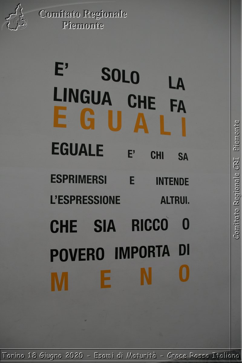 Torino 18 Giugno 2020 - Esami di Maturit - Croce Rossa Italiana