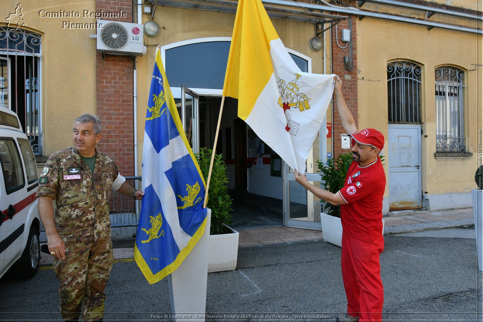 Torino 16 Luglio 2020 - Visita del Vescovo Nosiglia alla Sede di Via Bologna - Croce Rossa Italiana - Comitato Regionale del Piemonte