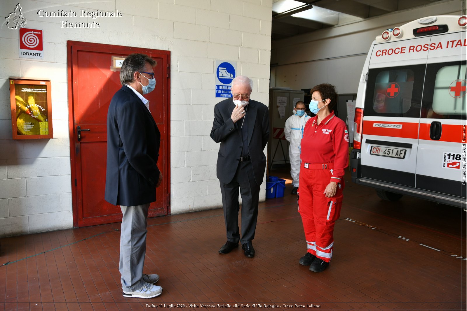 Torino 16 Luglio 2020 - Visita del Vescovo Nosiglia alla Sede di Via Bologna - Croce Rossa Italiana - Comitato Regionale del Piemonte