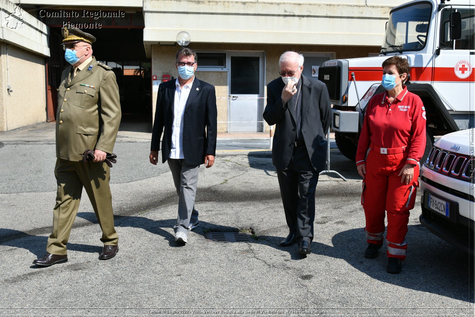 Torino 16 Luglio 2020 - Visita del Vescovo Nosiglia alla Sede di Via Bologna - Croce Rossa Italiana - Comitato Regionale del Piemonte