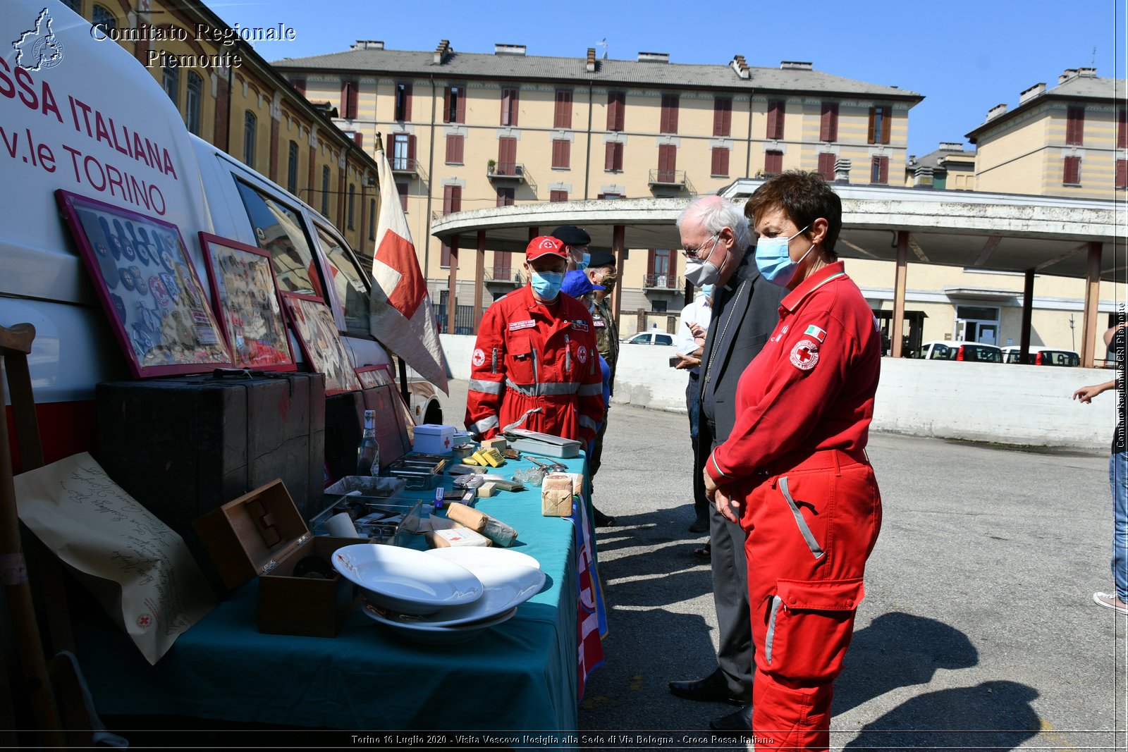 Torino 16 Luglio 2020 - Visita del Vescovo Nosiglia alla Sede di Via Bologna - Croce Rossa Italiana - Comitato Regionale del Piemonte