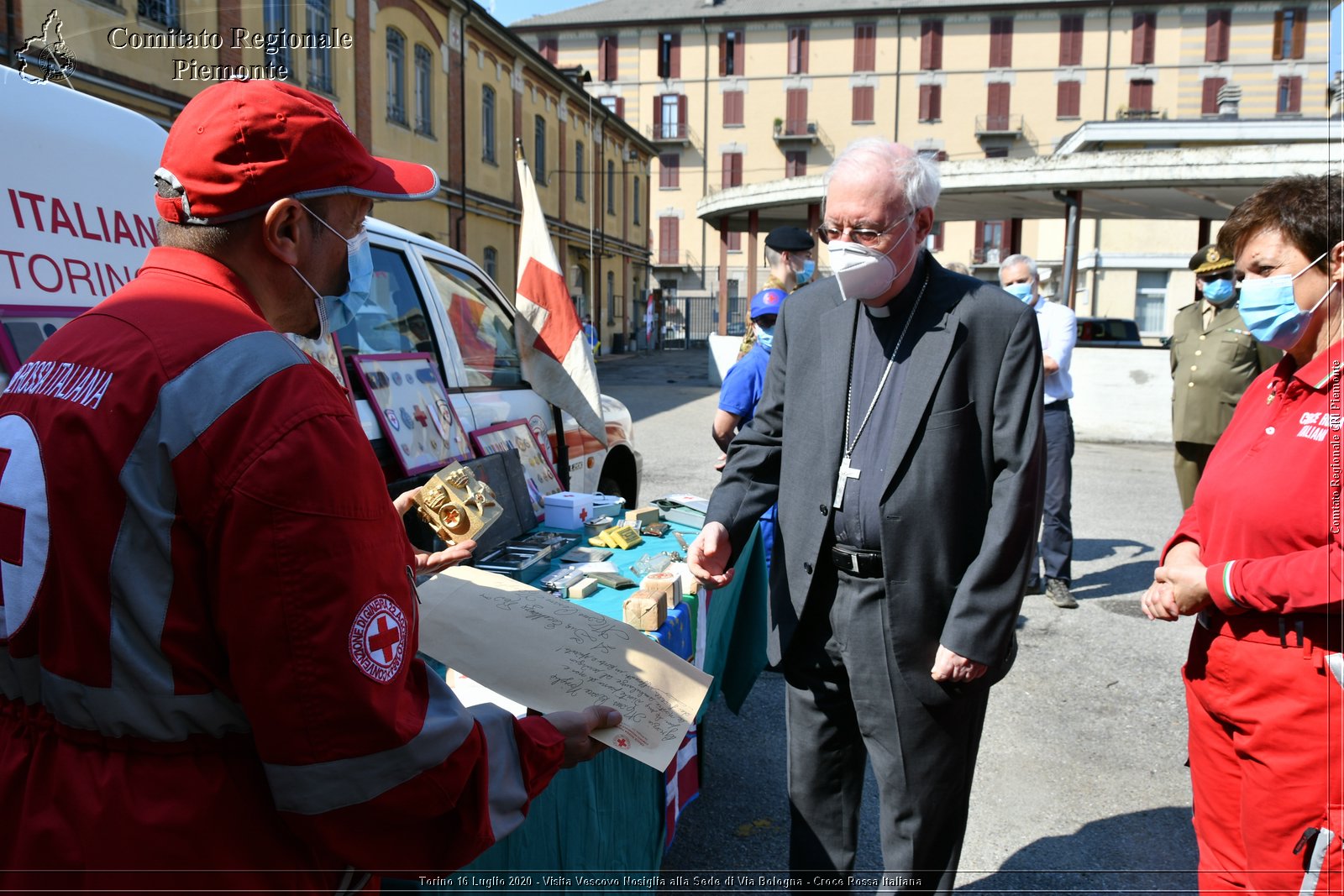 Torino 16 Luglio 2020 - Visita del Vescovo Nosiglia alla Sede di Via Bologna - Croce Rossa Italiana - Comitato Regionale del Piemonte