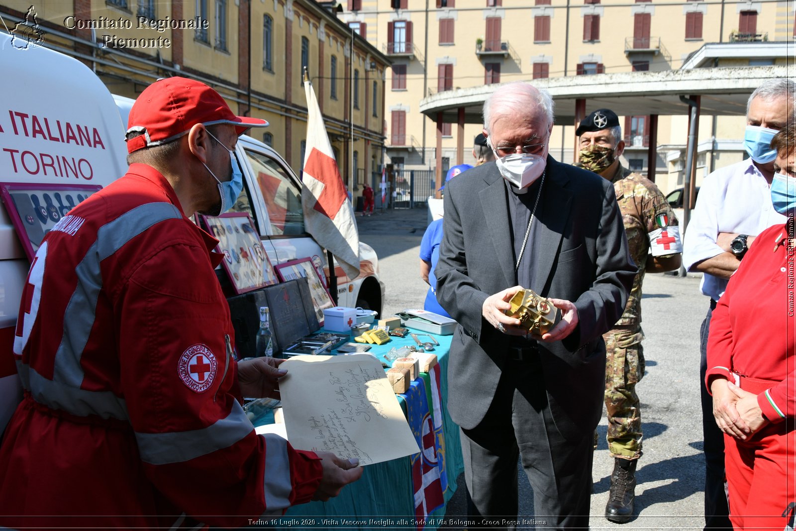 Torino 16 Luglio 2020 - Visita del Vescovo Nosiglia alla Sede di Via Bologna - Croce Rossa Italiana - Comitato Regionale del Piemonte