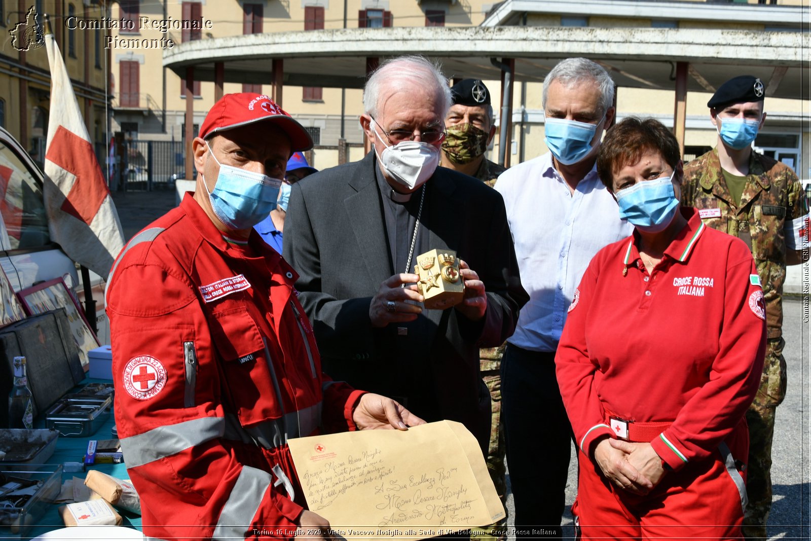 Torino 16 Luglio 2020 - Visita del Vescovo Nosiglia alla Sede di Via Bologna - Croce Rossa Italiana - Comitato Regionale del Piemonte