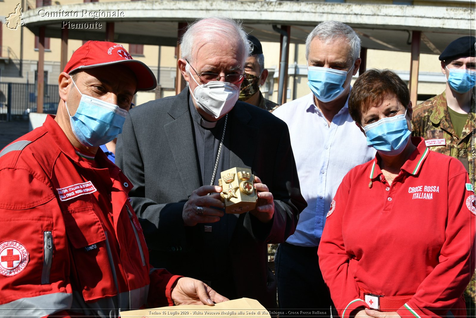 Torino 16 Luglio 2020 - Visita del Vescovo Nosiglia alla Sede di Via Bologna - Croce Rossa Italiana - Comitato Regionale del Piemonte