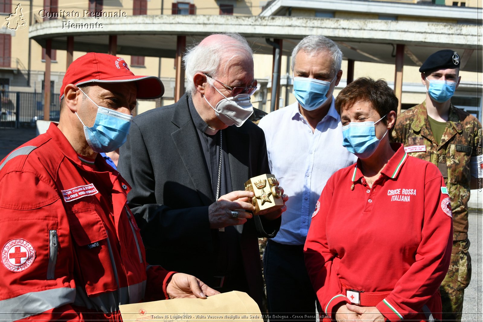 Torino 16 Luglio 2020 - Visita del Vescovo Nosiglia alla Sede di Via Bologna - Croce Rossa Italiana - Comitato Regionale del Piemonte