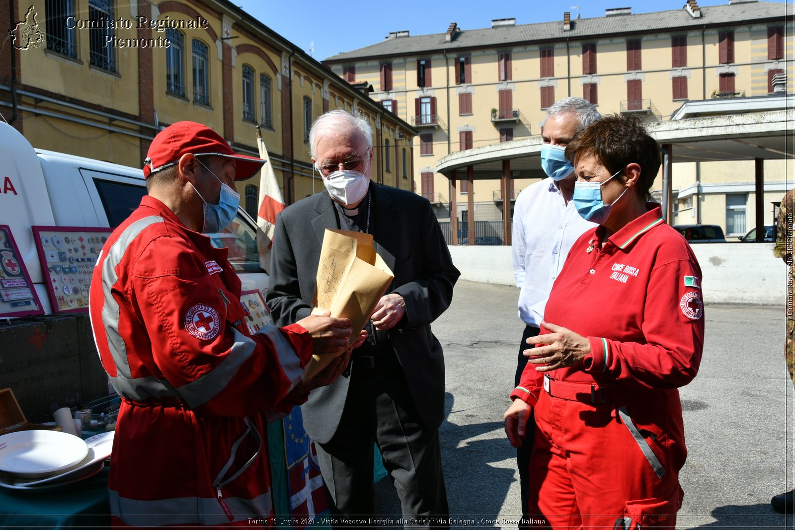 Torino 16 Luglio 2020 - Visita del Vescovo Nosiglia alla Sede di Via Bologna - Croce Rossa Italiana - Comitato Regionale del Piemonte