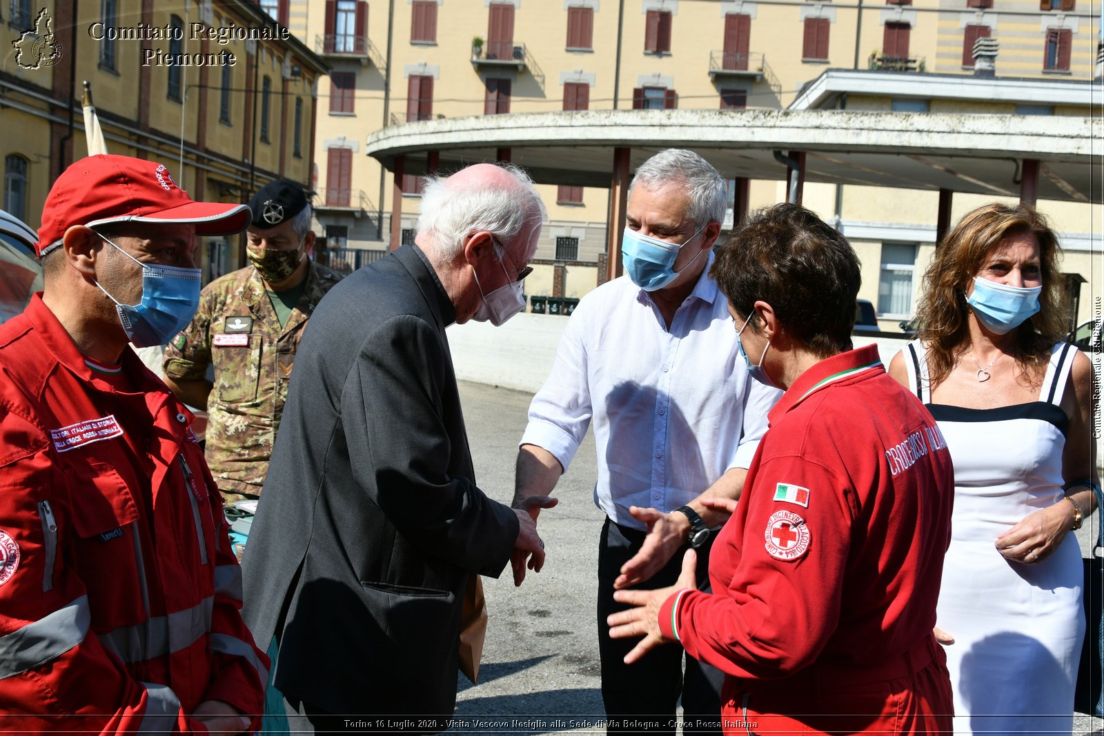 Torino 16 Luglio 2020 - Visita del Vescovo Nosiglia alla Sede di Via Bologna - Croce Rossa Italiana - Comitato Regionale del Piemonte