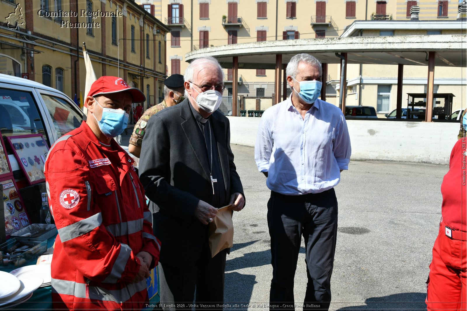 Torino 16 Luglio 2020 - Visita del Vescovo Nosiglia alla Sede di Via Bologna - Croce Rossa Italiana - Comitato Regionale del Piemonte