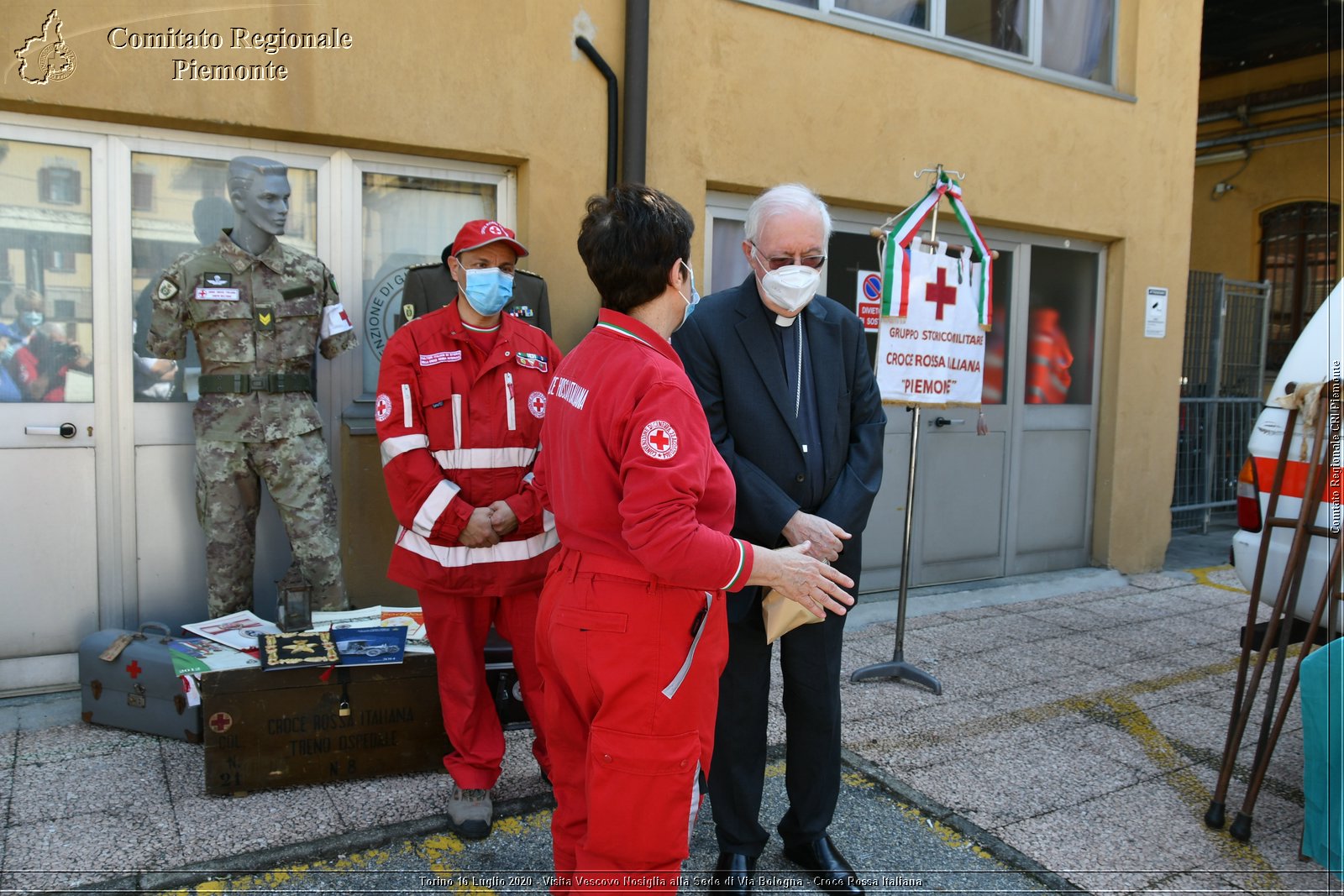 Torino 16 Luglio 2020 - Visita del Vescovo Nosiglia alla Sede di Via Bologna - Croce Rossa Italiana - Comitato Regionale del Piemonte