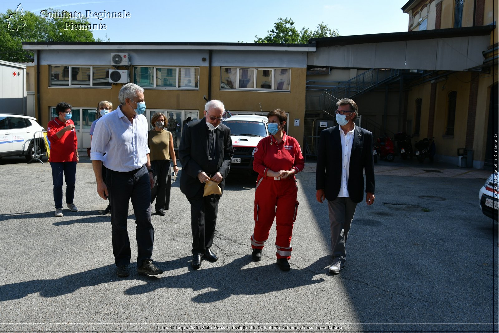 Torino 16 Luglio 2020 - Visita del Vescovo Nosiglia alla Sede di Via Bologna - Croce Rossa Italiana - Comitato Regionale del Piemonte