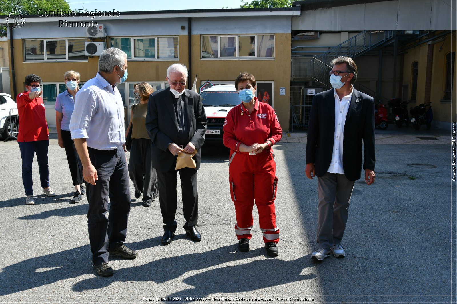 Torino 16 Luglio 2020 - Visita del Vescovo Nosiglia alla Sede di Via Bologna - Croce Rossa Italiana - Comitato Regionale del Piemonte