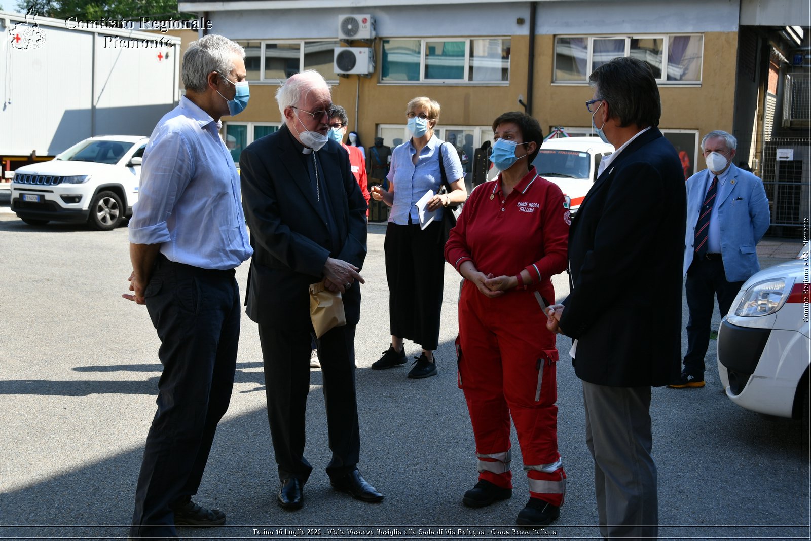 Torino 16 Luglio 2020 - Visita del Vescovo Nosiglia alla Sede di Via Bologna - Croce Rossa Italiana - Comitato Regionale del Piemonte