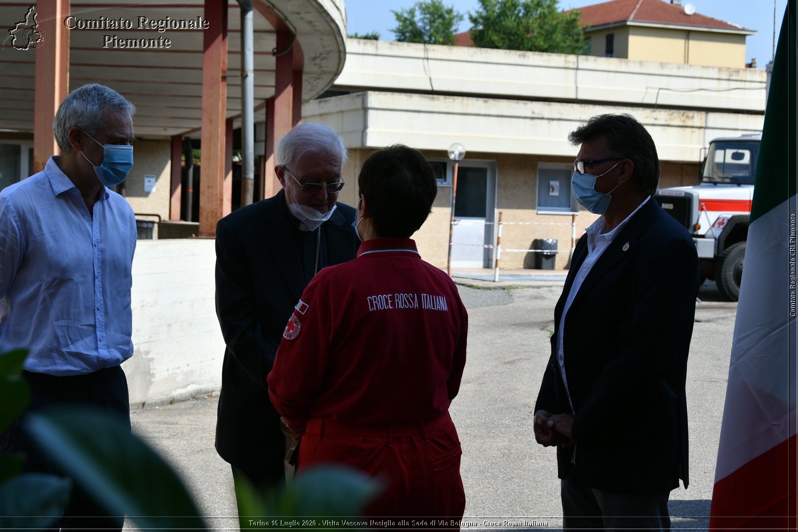 Torino 16 Luglio 2020 - Visita del Vescovo Nosiglia alla Sede di Via Bologna - Croce Rossa Italiana - Comitato Regionale del Piemonte