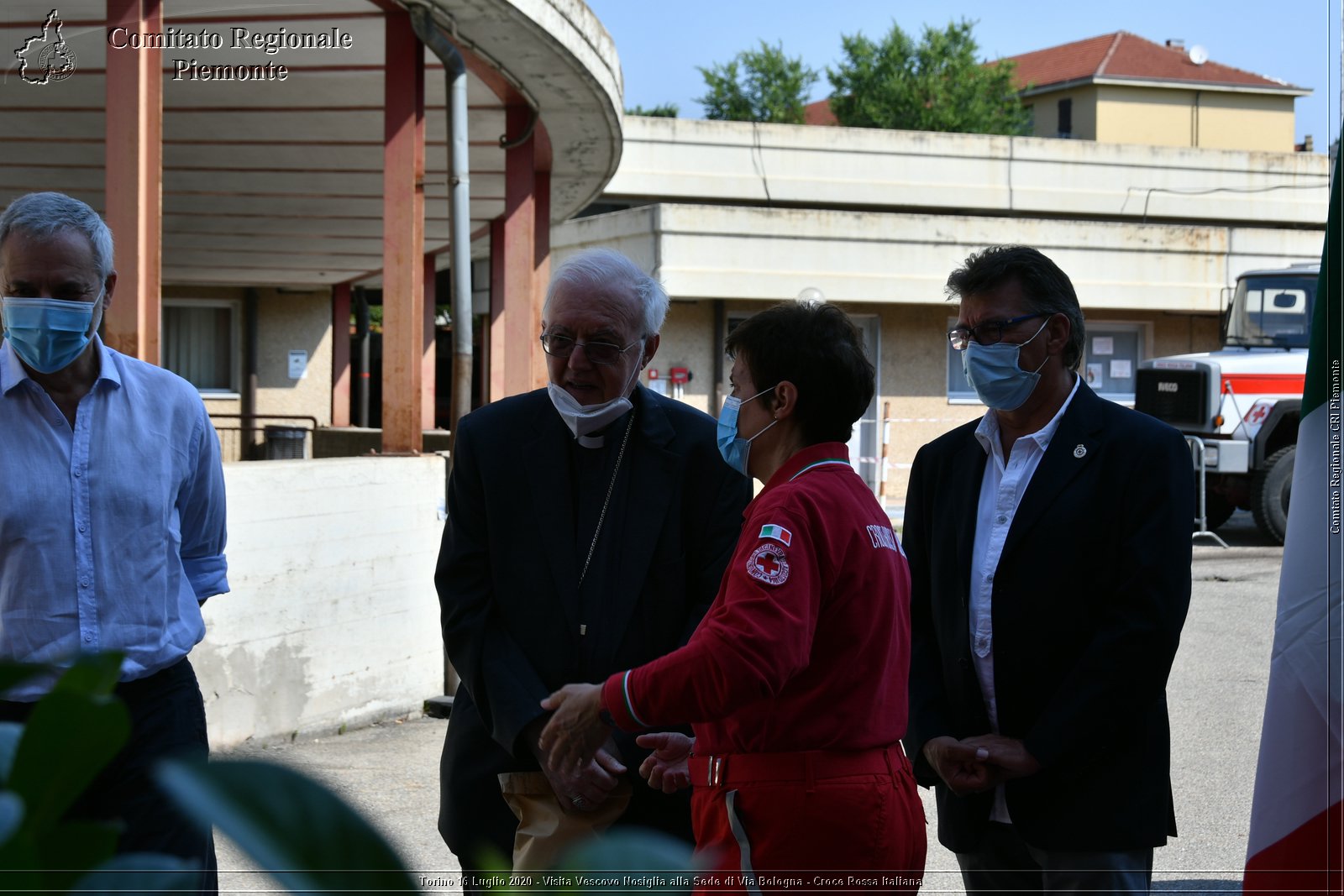 Torino 16 Luglio 2020 - Visita del Vescovo Nosiglia alla Sede di Via Bologna - Croce Rossa Italiana - Comitato Regionale del Piemonte