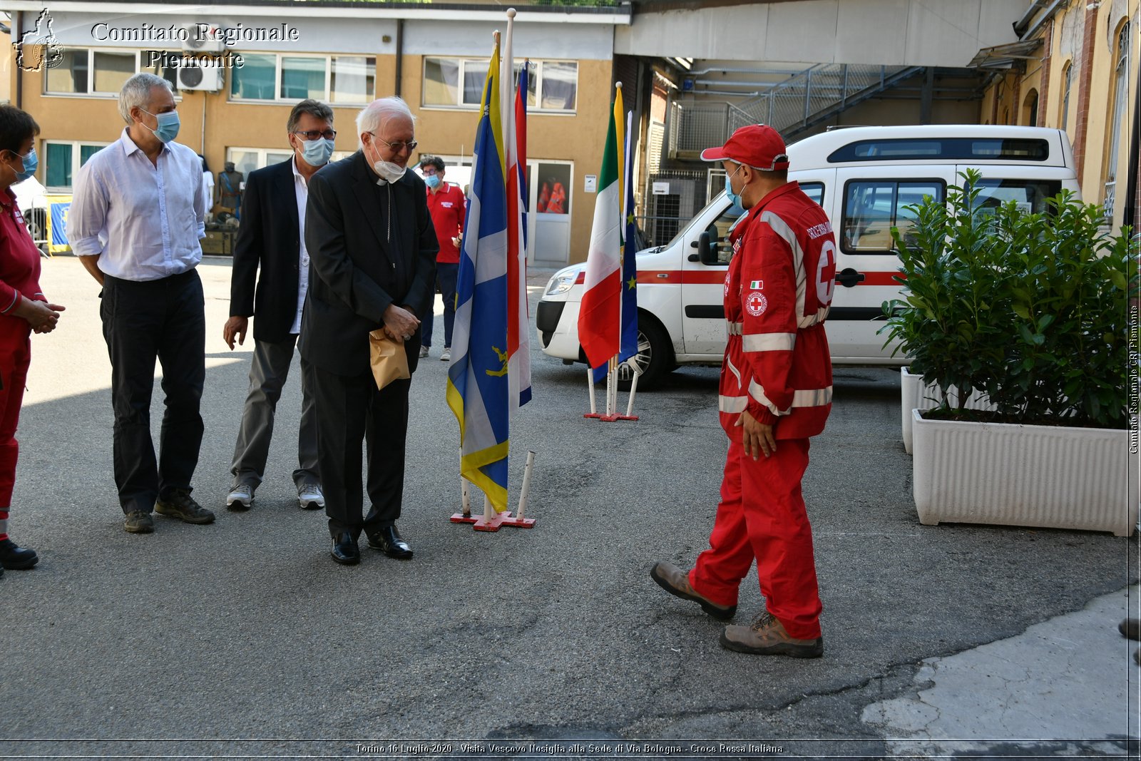 Torino 16 Luglio 2020 - Visita del Vescovo Nosiglia alla Sede di Via Bologna - Croce Rossa Italiana - Comitato Regionale del Piemonte