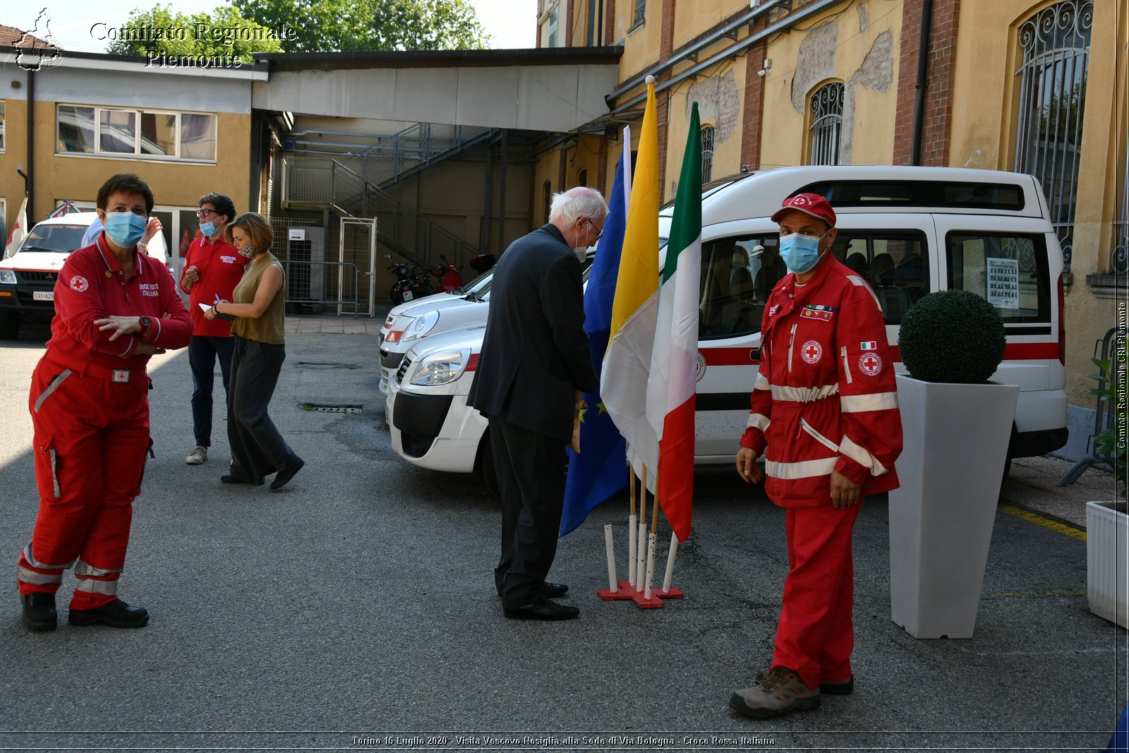 Torino 16 Luglio 2020 - Visita del Vescovo Nosiglia alla Sede di Via Bologna - Croce Rossa Italiana - Comitato Regionale del Piemonte