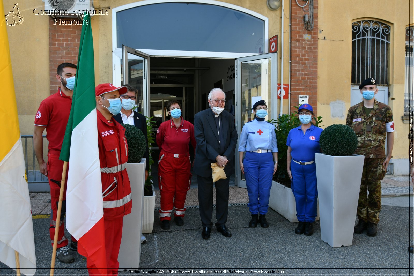 Torino 16 Luglio 2020 - Visita del Vescovo Nosiglia alla Sede di Via Bologna - Croce Rossa Italiana - Comitato Regionale del Piemonte