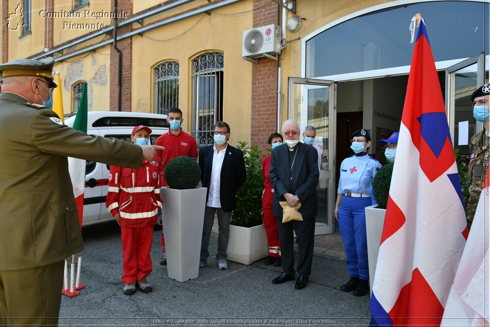 Torino 16 Luglio 2020 - Visita del Vescovo Nosiglia alla Sede di Via Bologna - Croce Rossa Italiana - Comitato Regionale del Piemonte