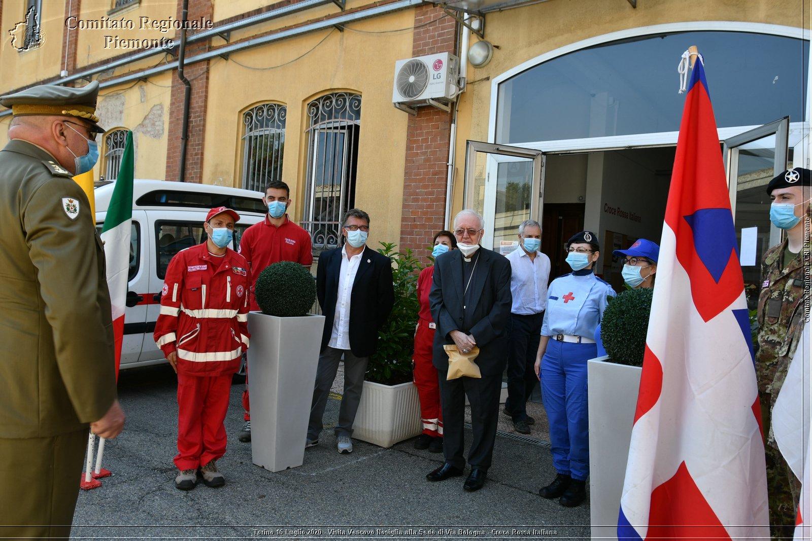 Torino 16 Luglio 2020 - Visita del Vescovo Nosiglia alla Sede di Via Bologna - Croce Rossa Italiana - Comitato Regionale del Piemonte