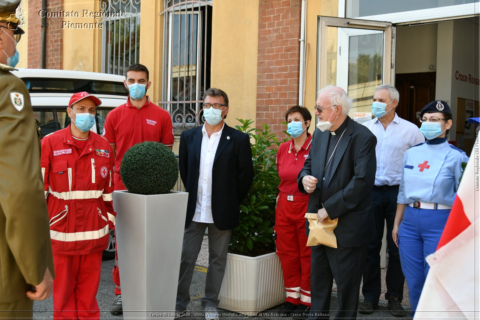 Torino 16 Luglio 2020 - Visita del Vescovo Nosiglia alla Sede di Via Bologna - Croce Rossa Italiana - Comitato Regionale del Piemonte