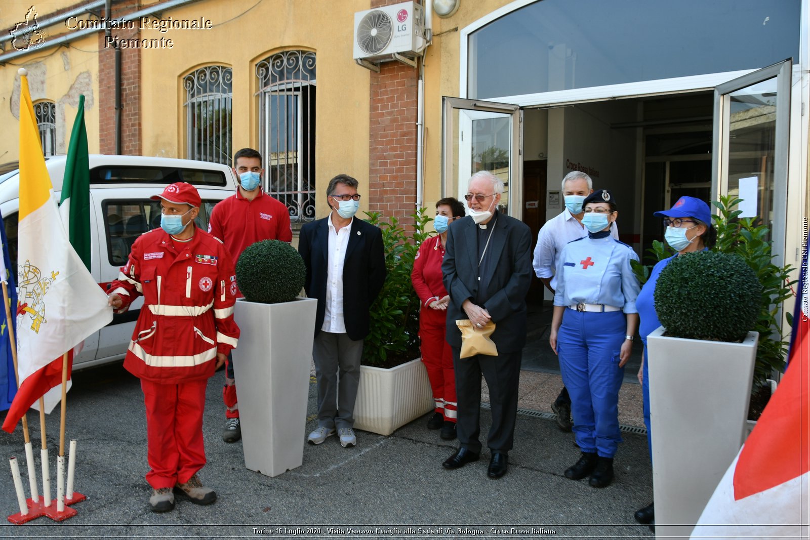 Torino 16 Luglio 2020 - Visita del Vescovo Nosiglia alla Sede di Via Bologna - Croce Rossa Italiana - Comitato Regionale del Piemonte