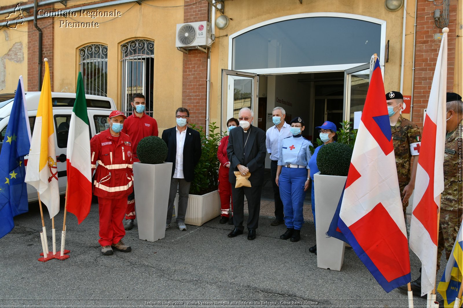 Torino 16 Luglio 2020 - Visita del Vescovo Nosiglia alla Sede di Via Bologna - Croce Rossa Italiana - Comitato Regionale del Piemonte