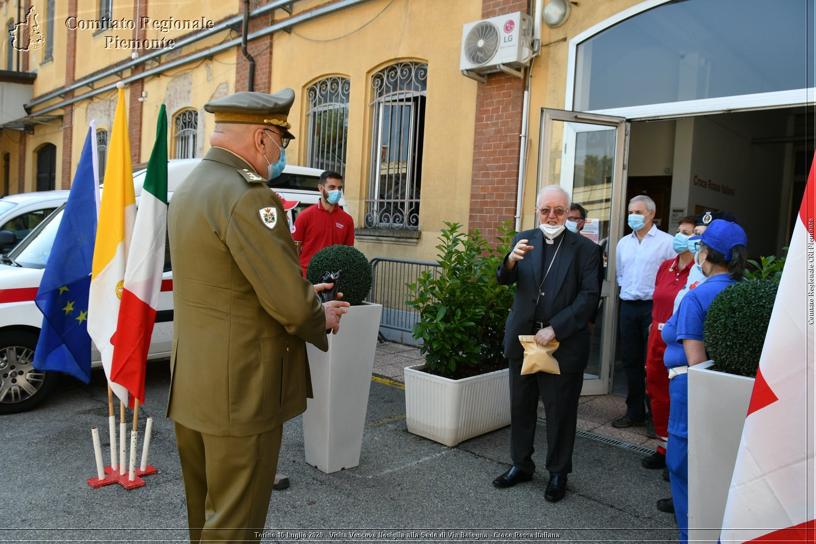 Torino 16 Luglio 2020 - Visita del Vescovo Nosiglia alla Sede di Via Bologna - Croce Rossa Italiana - Comitato Regionale del Piemonte