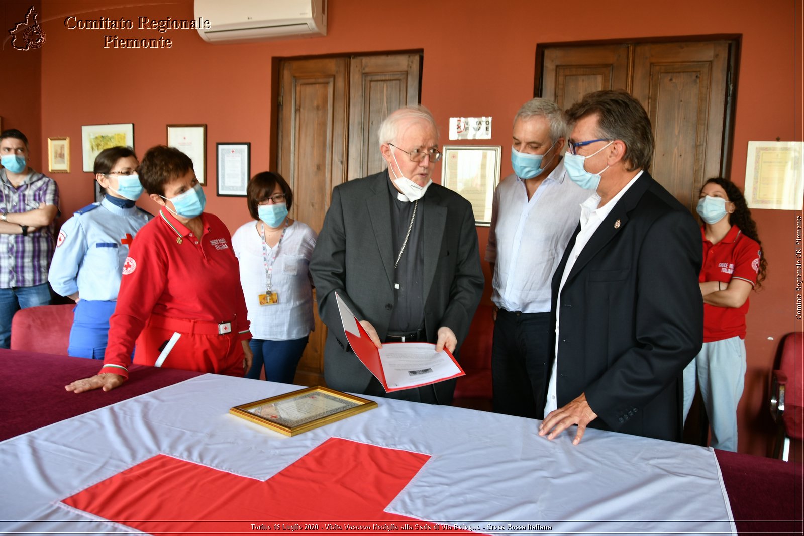 Torino 16 Luglio 2020 - Visita del Vescovo Nosiglia alla Sede di Via Bologna - Croce Rossa Italiana - Comitato Regionale del Piemonte