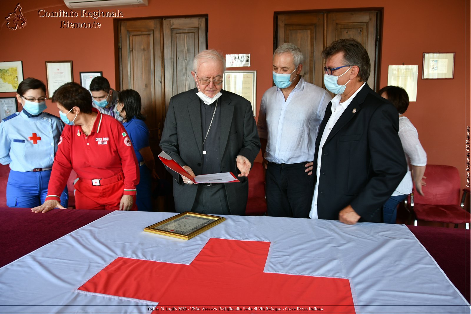 Torino 16 Luglio 2020 - Visita del Vescovo Nosiglia alla Sede di Via Bologna - Croce Rossa Italiana - Comitato Regionale del Piemonte