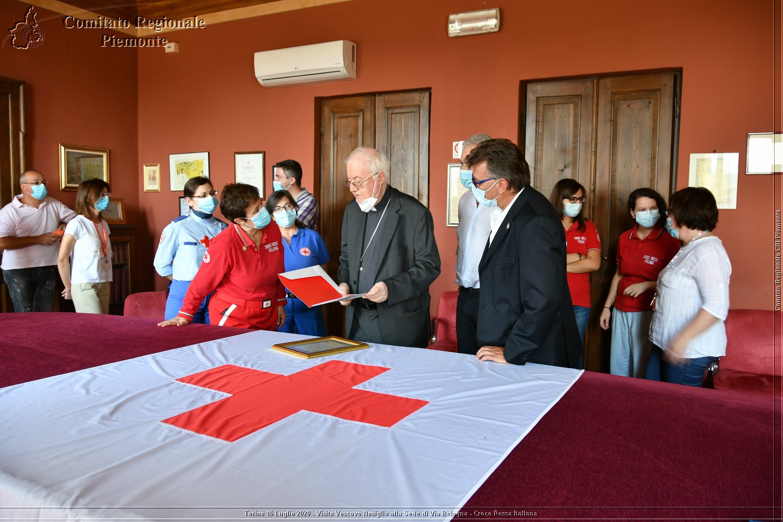 Torino 16 Luglio 2020 - Visita del Vescovo Nosiglia alla Sede di Via Bologna - Croce Rossa Italiana - Comitato Regionale del Piemonte