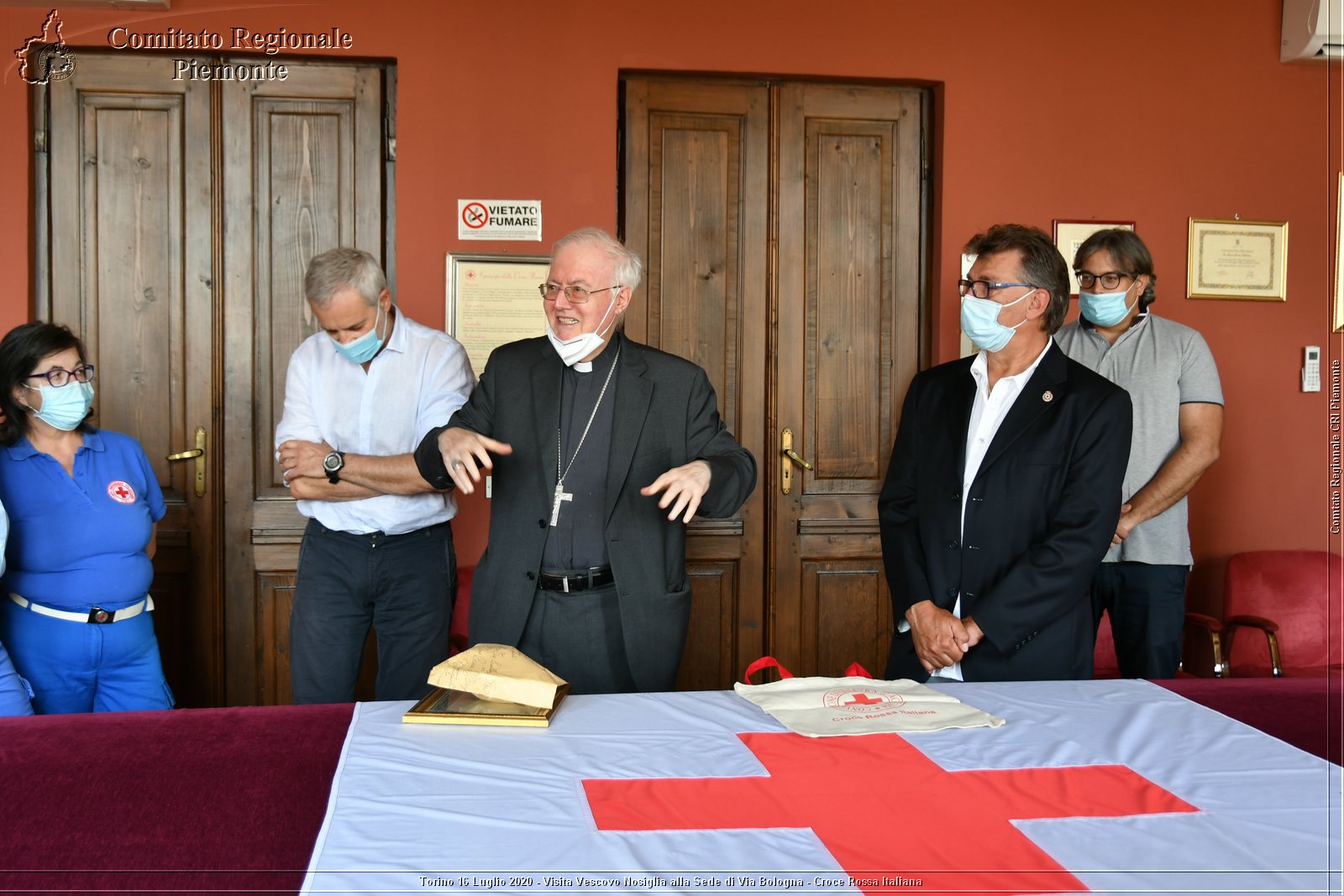 Torino 16 Luglio 2020 - Visita del Vescovo Nosiglia alla Sede di Via Bologna - Croce Rossa Italiana - Comitato Regionale del Piemonte