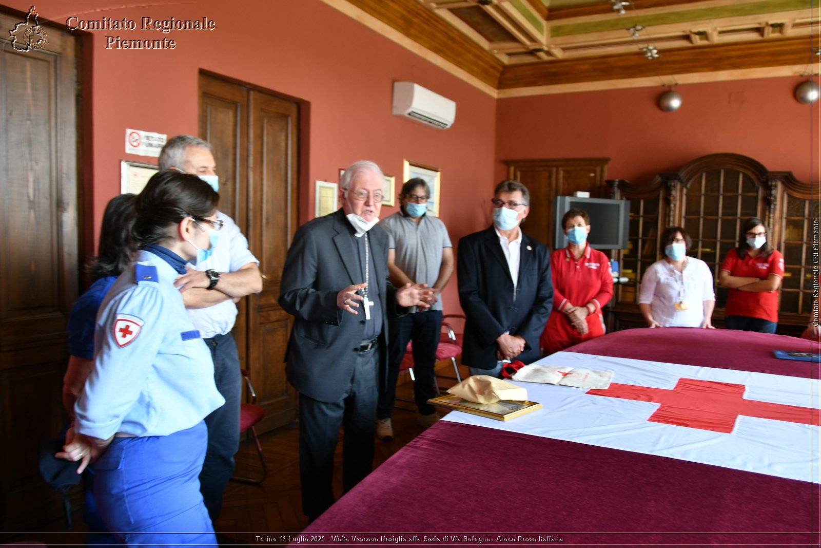 Torino 16 Luglio 2020 - Visita del Vescovo Nosiglia alla Sede di Via Bologna - Croce Rossa Italiana - Comitato Regionale del Piemonte